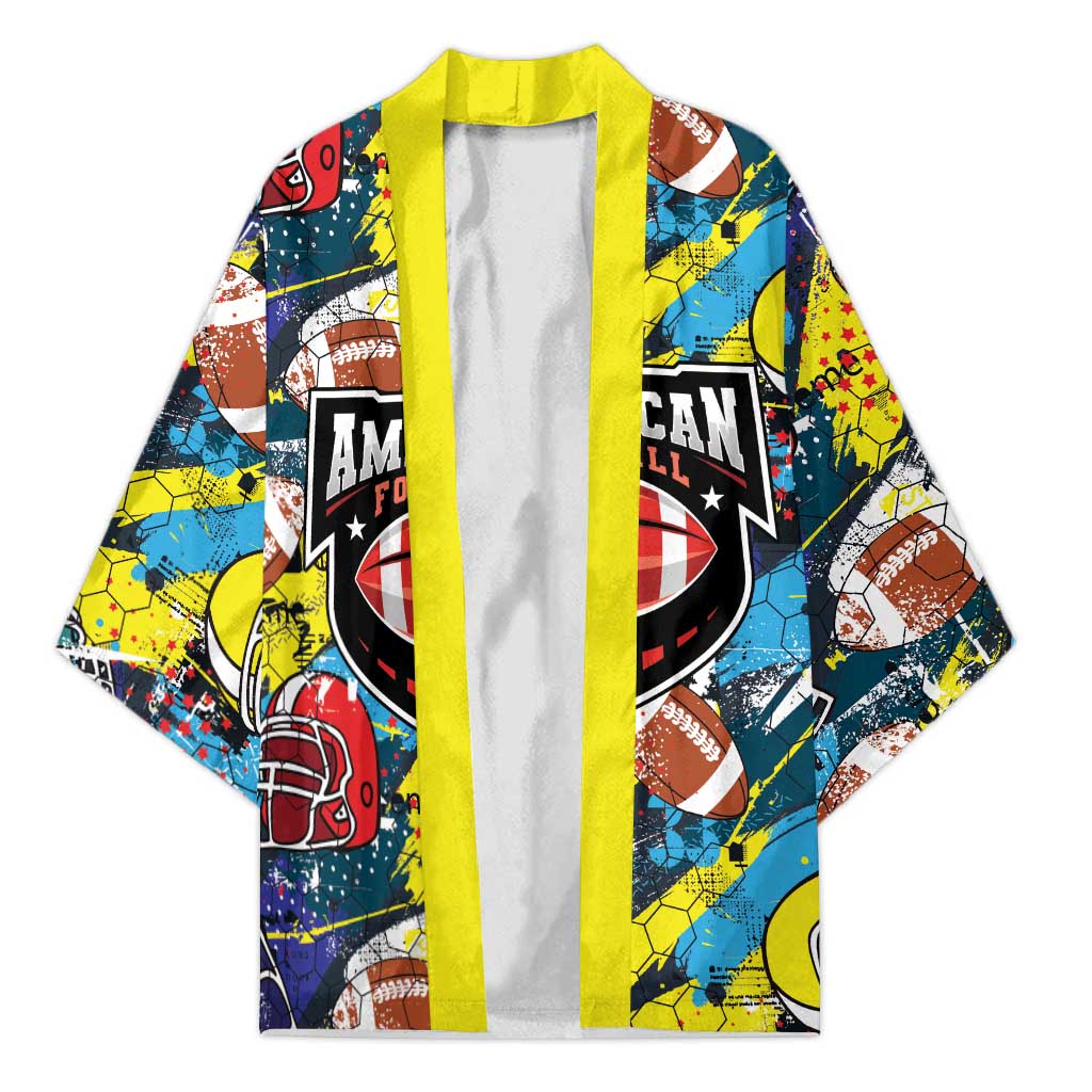 Custom American Football Graffiti Kimono Unique Style - Wonder Print Shop