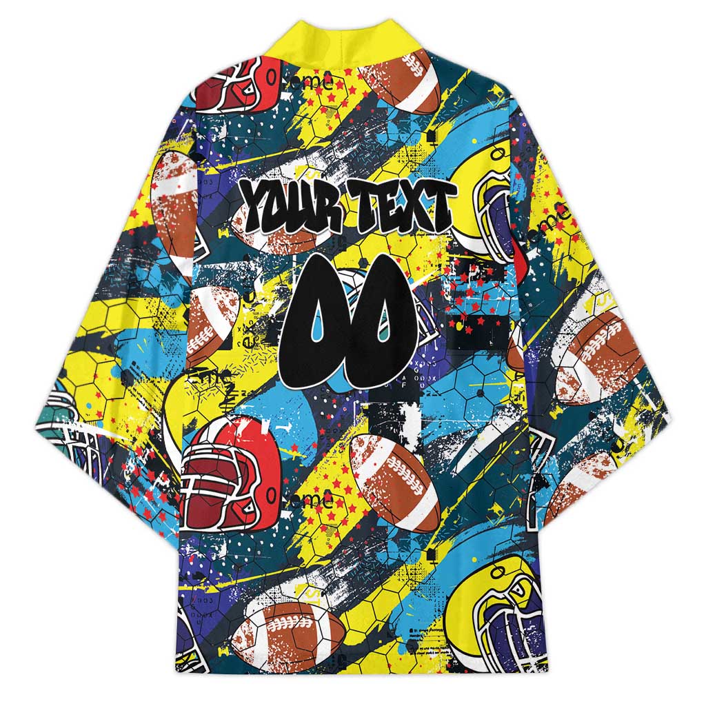 Custom American Football Graffiti Kimono Unique Style - Wonder Print Shop