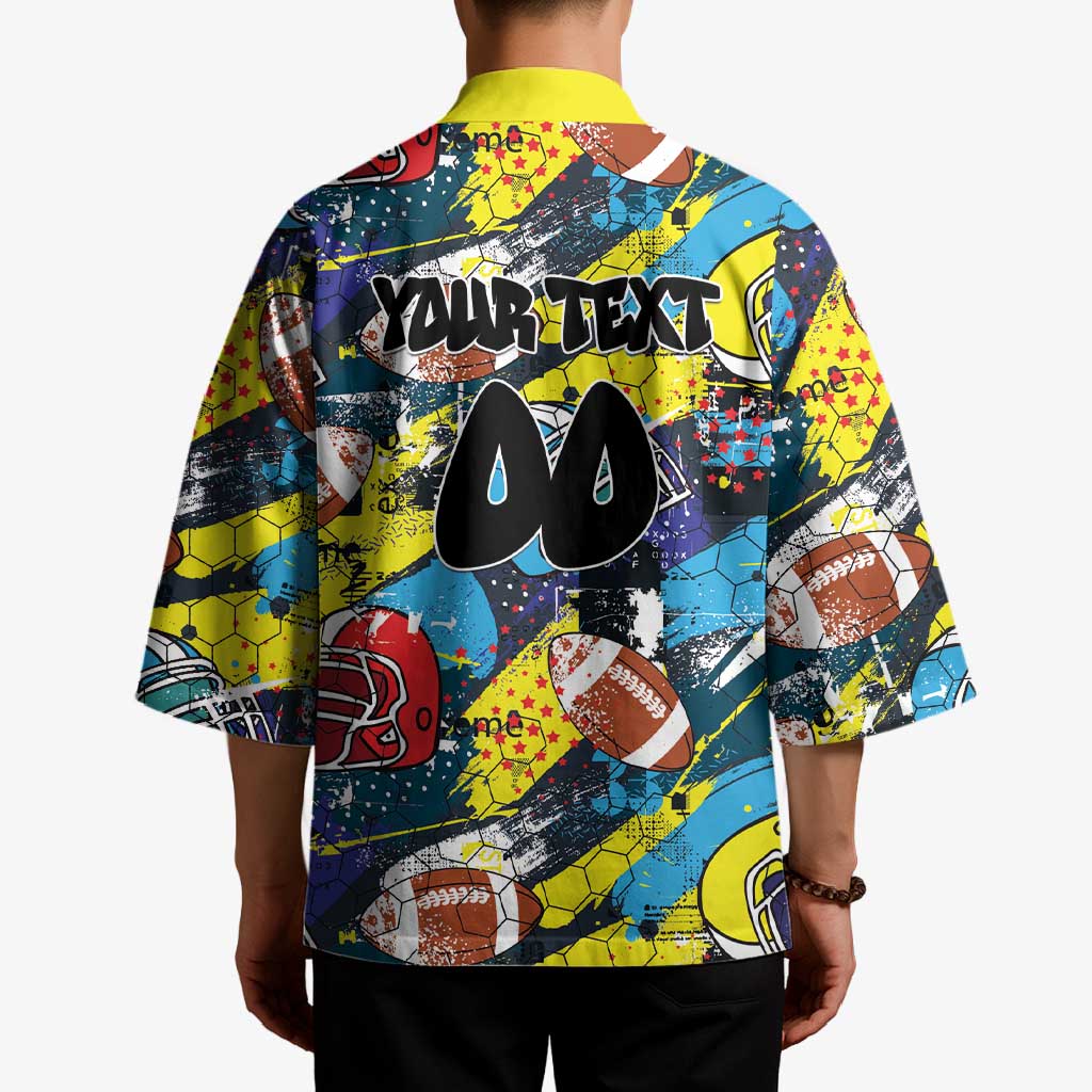 Custom American Football Graffiti Kimono Unique Style - Wonder Print Shop