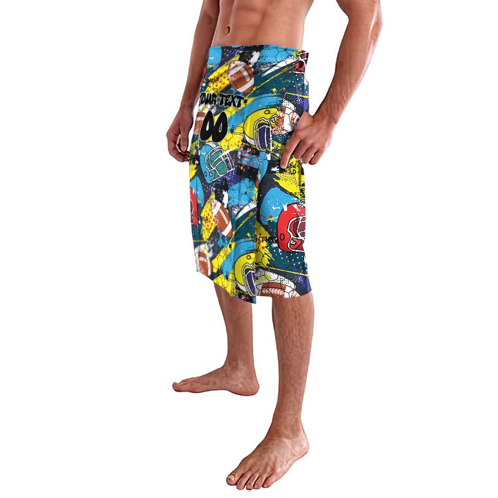 Custom American Football Graffiti Lavalava Unique Style - Wonder Print Shop