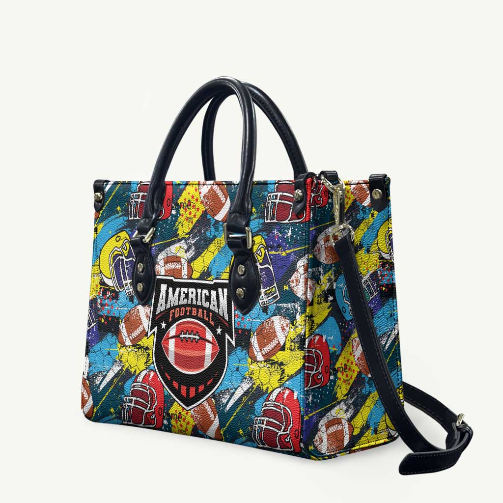American Football Graffiti Leather Bag Unique Style - Wonder Print Shop