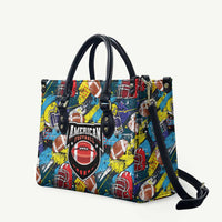 American Football Graffiti Leather Bag Unique Style - Wonder Print Shop