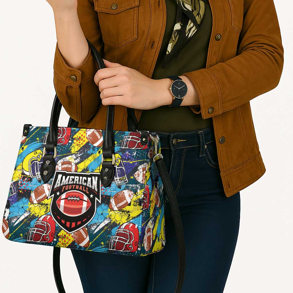 American Football Graffiti Leather Bag Unique Style - Wonder Print Shop