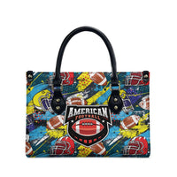 American Football Graffiti Leather Bag Unique Style - Wonder Print Shop