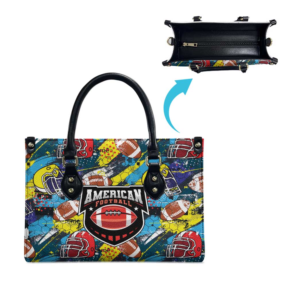 American Football Graffiti Leather Bag Unique Style - Wonder Print Shop