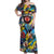 Custom American Football Graffiti Off Shoulder Maxi Dress Unique Style - Wonder Print Shop