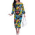 Custom American Football Graffiti Off The Shoulder Long Sleeve Dress Unique Style - Wonder Print Shop