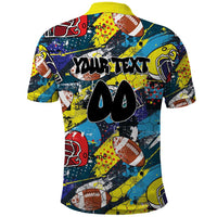 Custom American Football Graffiti Polo Shirt Unique Style - Wonder Print Shop