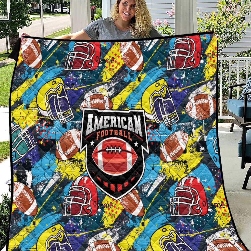 American Football Graffiti Quilt Unique Style - Wonder Print Shop