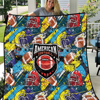American Football Graffiti Quilt Unique Style - Wonder Print Shop