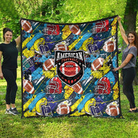 American Football Graffiti Quilt Unique Style - Wonder Print Shop