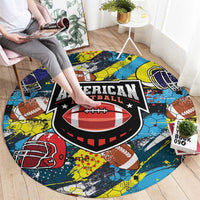American Football Graffiti Round Carpet Unique Style - Wonder Print Shop