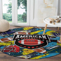 American Football Graffiti Round Carpet Unique Style - Wonder Print Shop