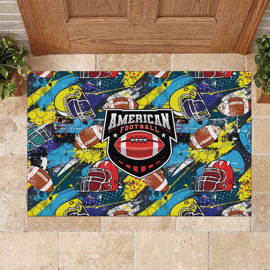 American Football Graffiti Rubber Doormat Unique Style - Wonder Print Shop