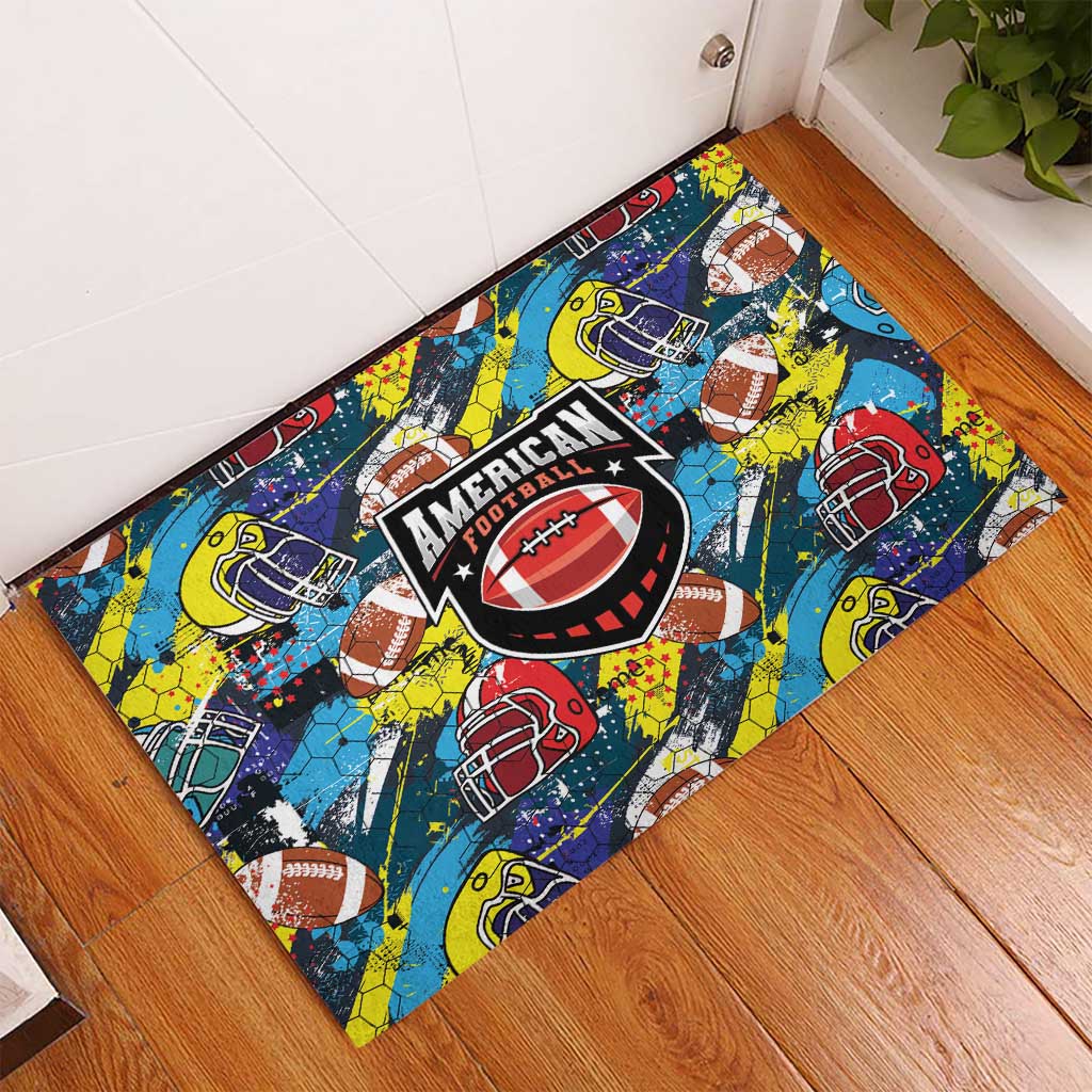 American Football Graffiti Rubber Doormat Unique Style - Wonder Print Shop