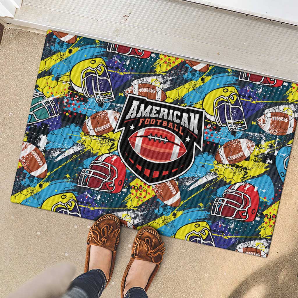 American Football Graffiti Rubber Doormat Unique Style - Wonder Print Shop
