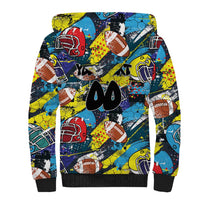 Custom American Football Graffiti Sherpa Hoodie Unique Style - Wonder Print Shop