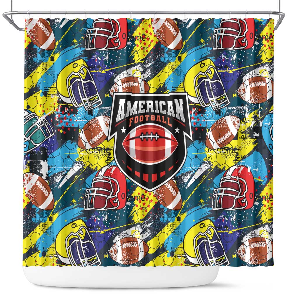 American Football Graffiti Shower Curtain Unique Style - Wonder Print Shop