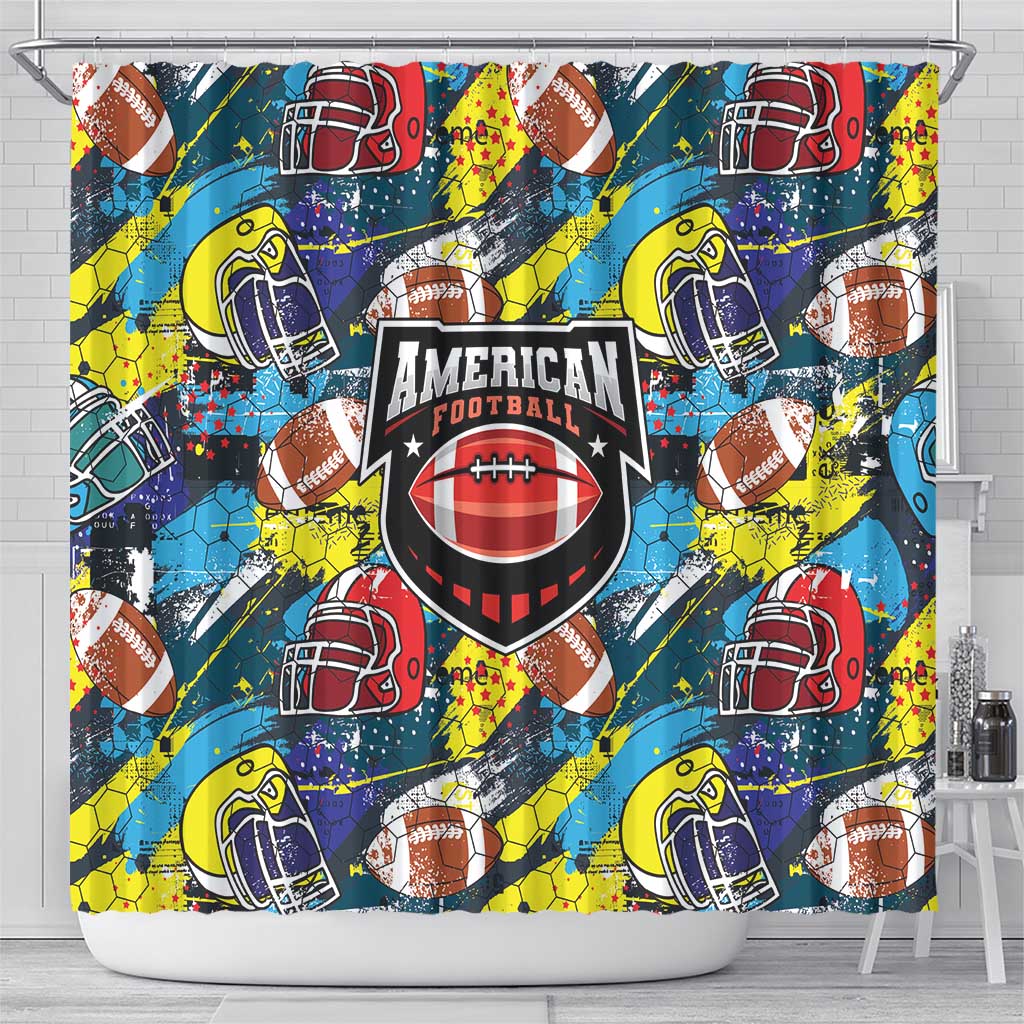 American Football Graffiti Shower Curtain Unique Style - Wonder Print Shop