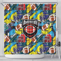 American Football Graffiti Shower Curtain Unique Style - Wonder Print Shop