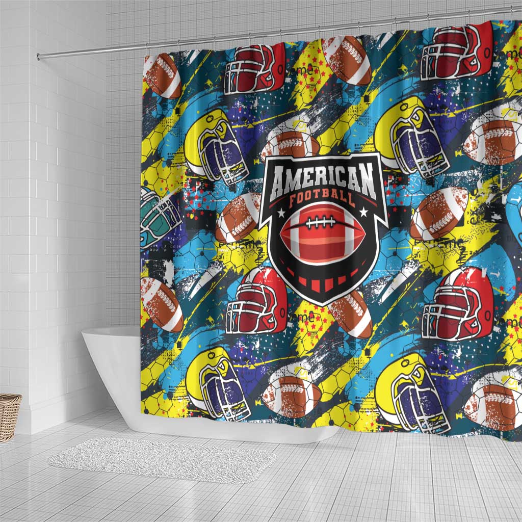 American Football Graffiti Shower Curtain Unique Style - Wonder Print Shop