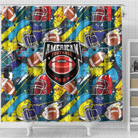 American Football Graffiti Shower Curtain Unique Style - Wonder Print Shop