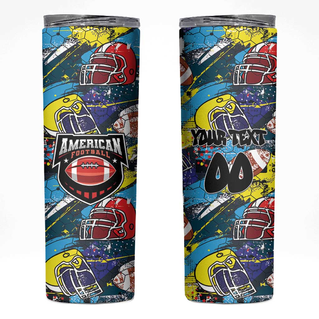 Custom American Football Graffiti Skinny Tumbler Unique Style - Wonder Print Shop