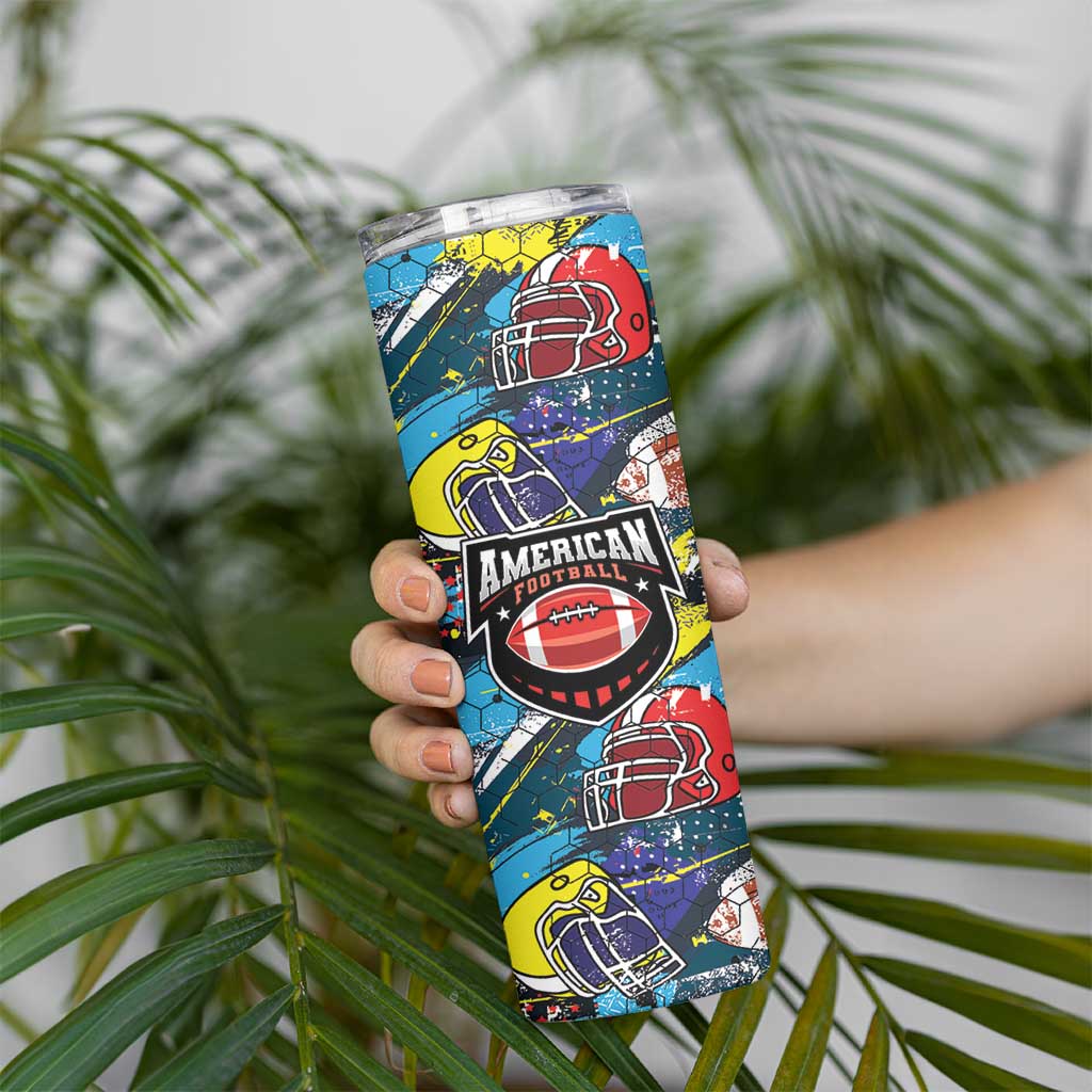 Custom American Football Graffiti Skinny Tumbler Unique Style - Wonder Print Shop