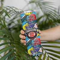 Custom American Football Graffiti Skinny Tumbler Unique Style - Wonder Print Shop