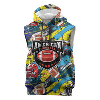 Custom American Football Graffiti Sleeveless Hoodie Unique Style - Wonder Print Shop