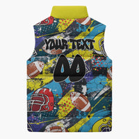 Custom American Football Graffiti Sleeveless Puffer Jacket Unique Style - Wonder Print Shop