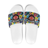 American Football Graffiti Slide Sandals Unique Style - Wonder Print Shop