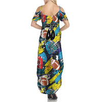 Custom American Football Graffiti Summer Maxi Dress Unique Style - Wonder Print Shop