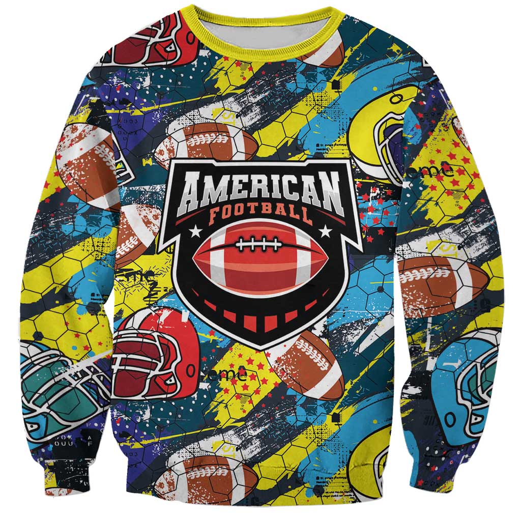 Custom American Football Graffiti Sweatshirt Unique Style - Wonder Print Shop