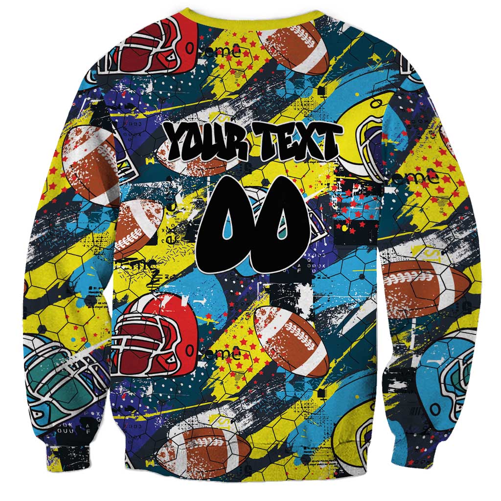 Custom American Football Graffiti Sweatshirt Unique Style - Wonder Print Shop