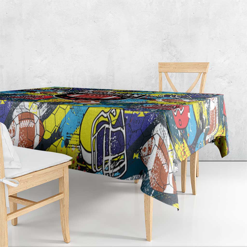 American Football Graffiti Tablecloth Unique Style - Wonder Print Shop