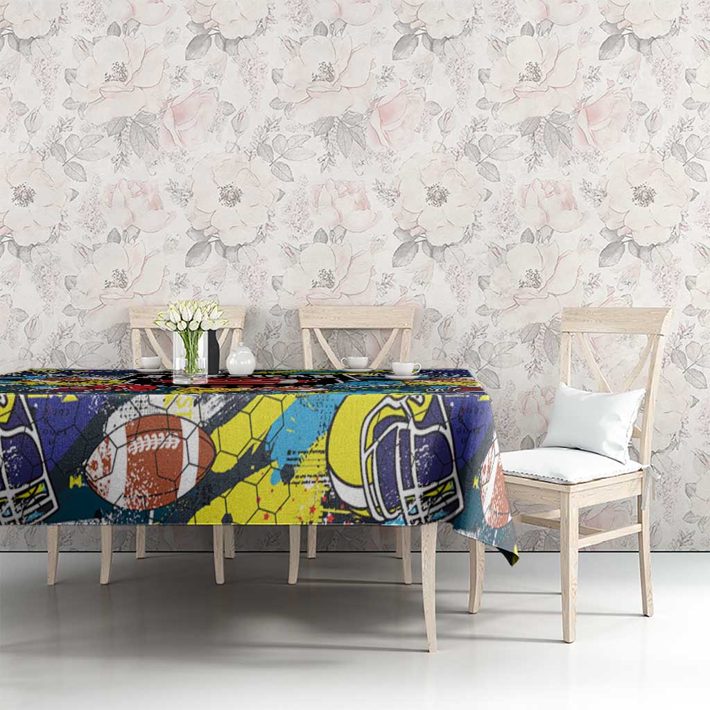 American Football Graffiti Tablecloth Unique Style - Wonder Print Shop