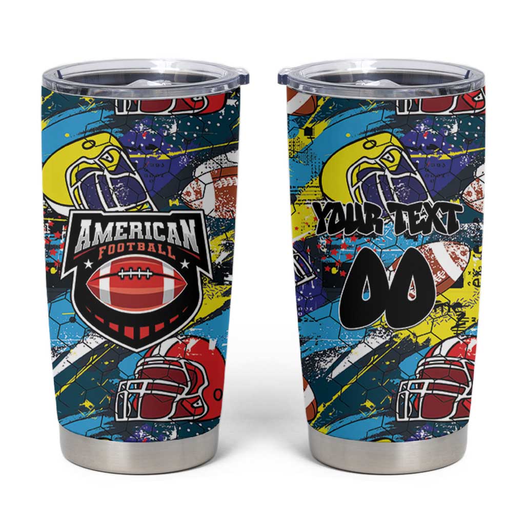 Custom American Football Graffiti Tumbler Cup Unique Style - Wonder Print Shop