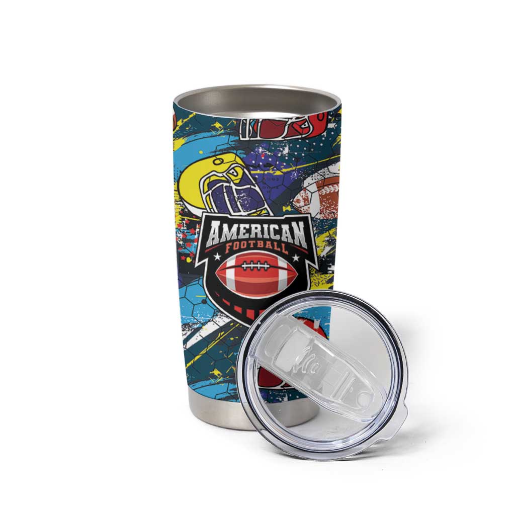 Custom American Football Graffiti Tumbler Cup Unique Style - Wonder Print Shop