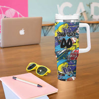 Custom American Football Graffiti Tumbler With Handle Unique Style - Wonder Print Shop