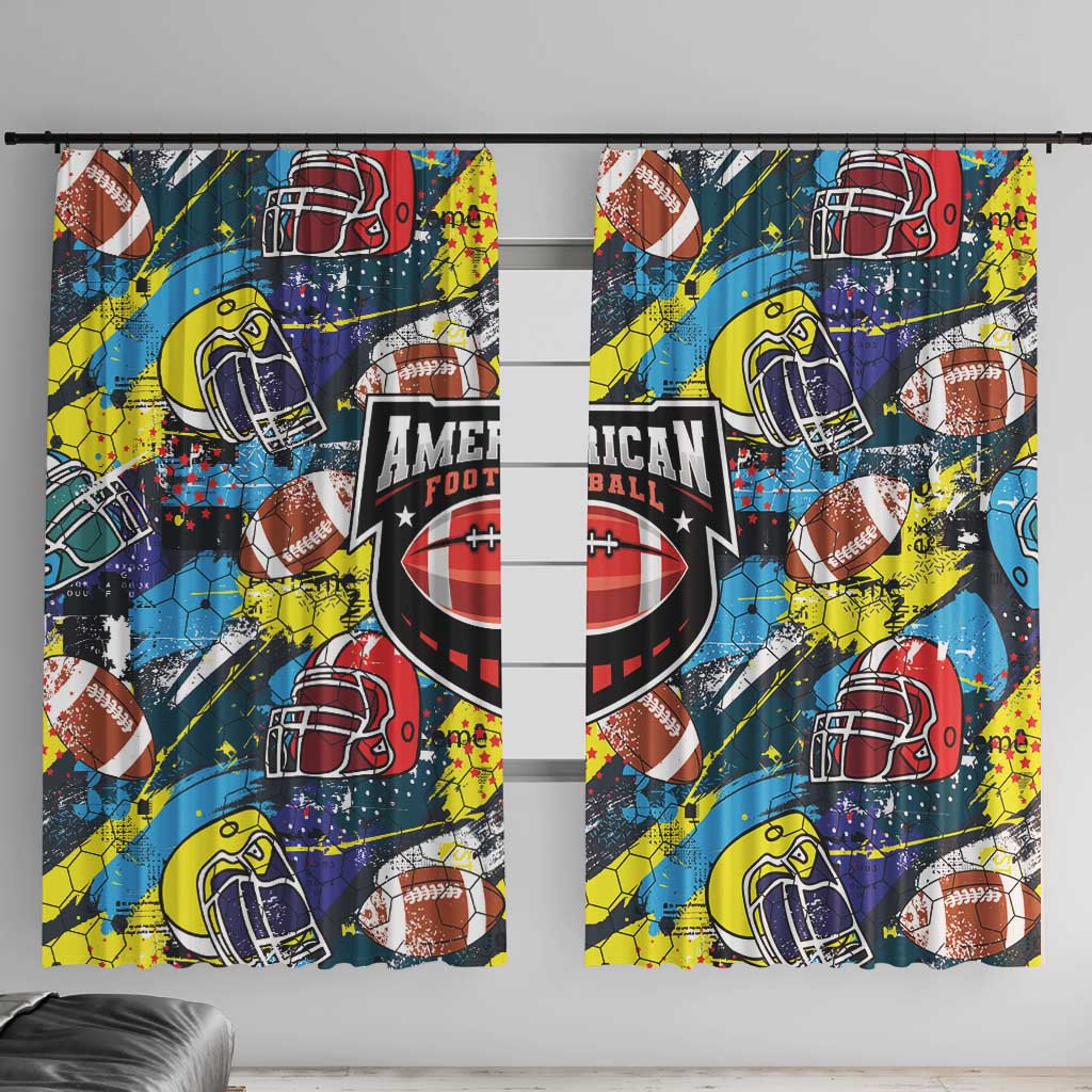 American Football Graffiti Window Curtain Unique Style - Wonder Print Shop