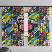 American Football Graffiti Window Curtain Unique Style - Wonder Print Shop