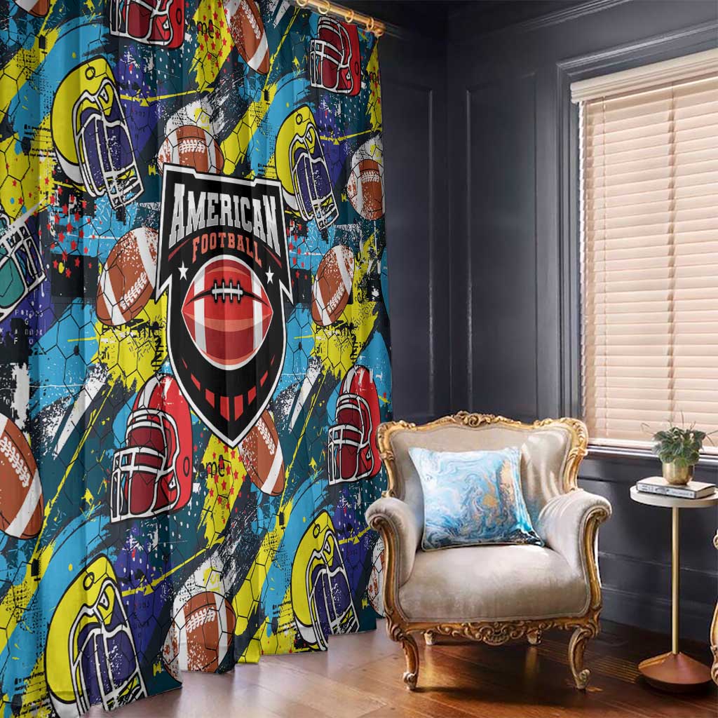 American Football Graffiti Window Curtain Unique Style - Wonder Print Shop