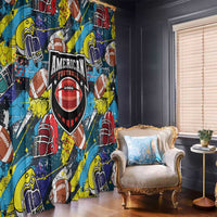 American Football Graffiti Window Curtain Unique Style - Wonder Print Shop