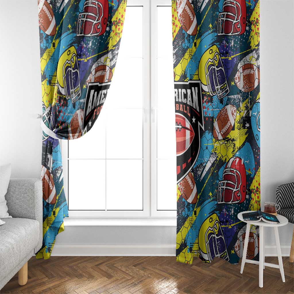 American Football Graffiti Window Curtain Unique Style - Wonder Print Shop