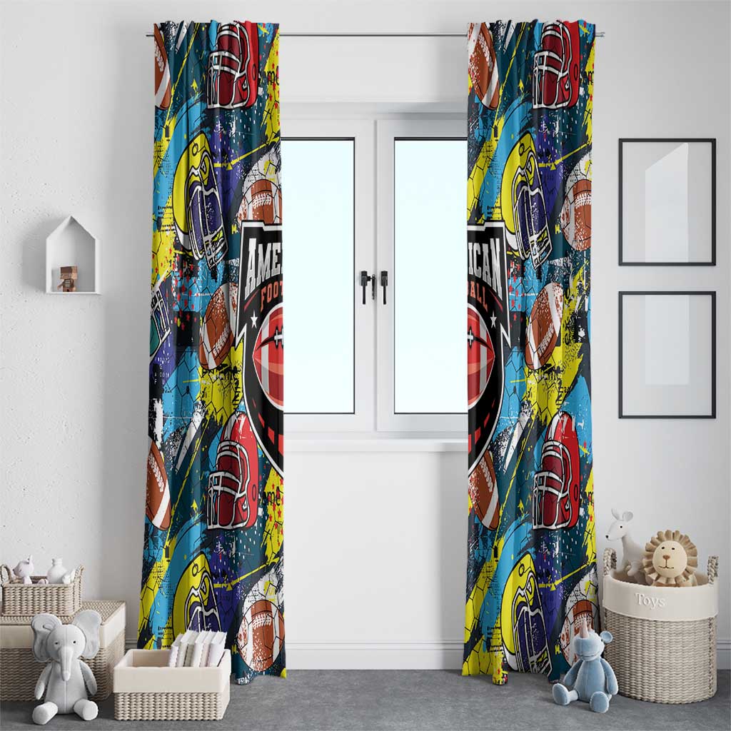 American Football Graffiti Window Curtain Unique Style - Wonder Print Shop