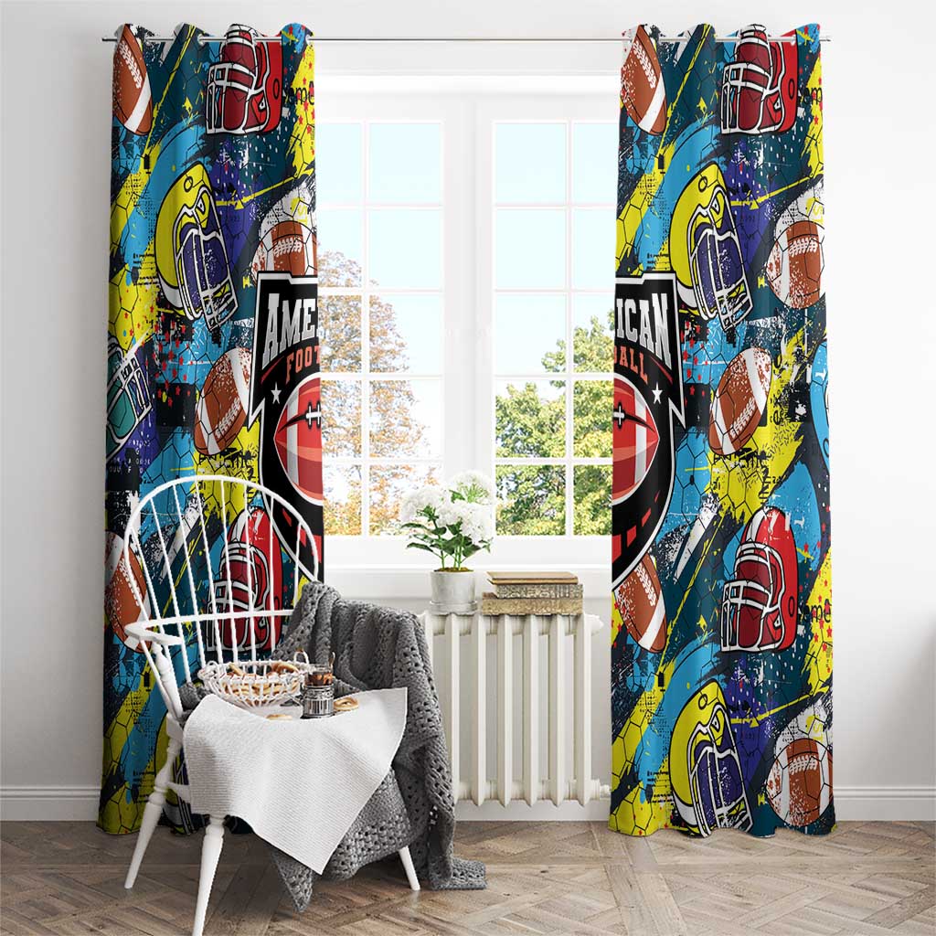 American Football Graffiti Window Curtain Unique Style - Wonder Print Shop