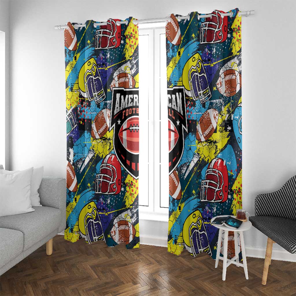 American Football Graffiti Window Curtain Unique Style - Wonder Print Shop