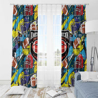 American Football Graffiti Window Curtain Unique Style - Wonder Print Shop