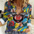 Custom American Football Graffiti Women Casual Shirt Unique Style - Wonder Print Shop